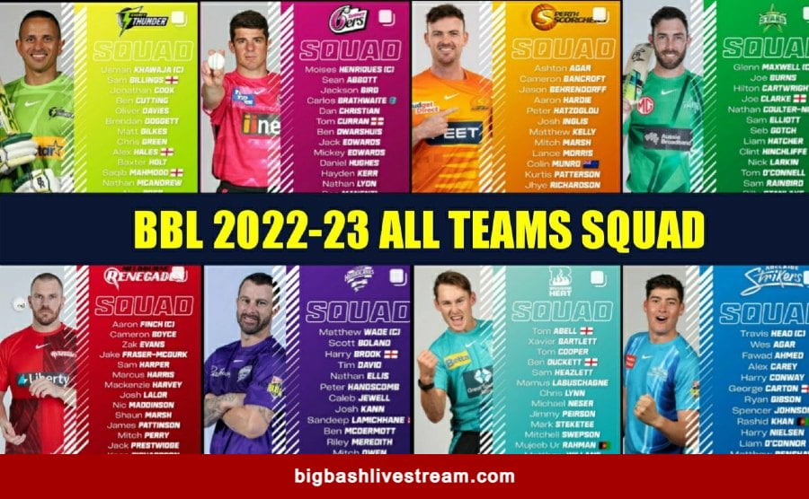 Big Bash League 2022- 2023 All Teams Players List